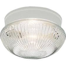Progress Lighting 2 Light White Flush Mount With Clear Prismatic Glass P3406 30 The Home Depot