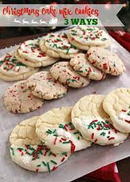 Christmas Cake Mix Cookies Three Ways Recipe Cake Mix Cookies Cake Mix Recipes Holiday Baking