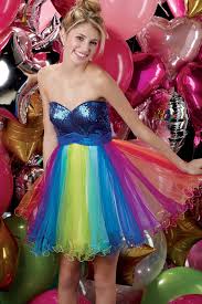 Rainbow Party Dress Megan Hart For Kass Sweet 16 Dresses Sweetheart Dress Alyce Paris Prom Dresses