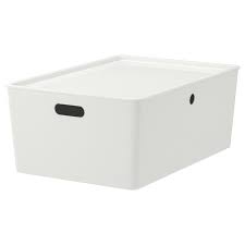 Kuggis Box With Lid White Width 14 Ikea In 2020 Storage Boxes With Lids Box With Lid Ikea Storage
