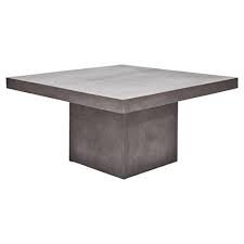 Weathered gray medium square wood coffee table with shelf with 124 reviews and the sauder cannery 44 in. Gary Modern Grey Concrete Square Block Outdoor Dining Table 51 D 60 D Kathy Kuo Home