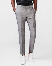 Express Extra Slim Gray Linen Wool Dress Pant Grey Dress Pants Mens Dress Pants Mens Outfits