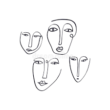 Nous avons fait le menage. Un Continu Abstrait Visages D Encre De Dessin Au Trait Portraits Modernes De Style Illustration Stock Illustration Du Logo Retrait 137539051