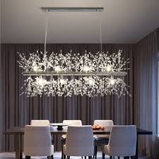 9 12 Lights Linear Pendant Lamp With Clear Crystal Bead Modern Metal Kitchen Island Lighting In Chrome Gold Beautifulhalo Com