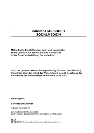 Die durchschnittliche wortlänge im text: Muster Kursbuch Sozialmedizin Pdf Bundesarztekammer