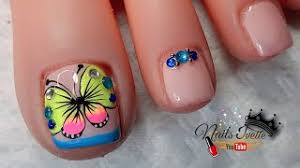 Pintados de uñas de pies mariposa. Diseno De Unas Elegantes Decoracion De Unas Pie Mariposa Unas Decoradas Para Pie En Tono Amarillo