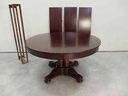 Empire Style 54 Round Mahogany Pedestal Dining Table Dining Table Antique Dining Tables Dining Table With Leaf