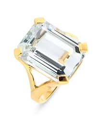 Achat bague or jaune aigue marine à prix discount. Bague Or Jaune Aigue Marine Rectangulaire Ref 45231
