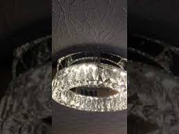 Monteaux Crystal And Polished Chrome Integrated Led Semi Flushmount Cieling Light Youtube