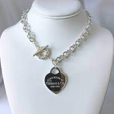 16 5 Return To Tiffany Co Silver Extra Large Jumbo Heart Tag Toggle Necklace Preciou Tiffany And Co Jewelry Tiffany And Co Necklace Heart Necklace Tiffany