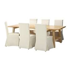 Zoom sur les avantages d'une table à manger en chêne de première qualité avec pier import. Mockelby Henriksdal Table Et 6 Chaises Chene Blekinge Blanc Ikeapedia