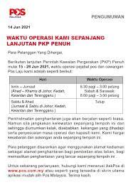 Pos laju ampang address, operating hours & contact number! Post Office To Shorten Operating Hours During Extended Fmco Your Parcel May Take Longer To Arrive Johor Now