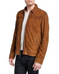 John Varvatos Men S Kingston Leather Zip Front Jacket Johnvarvatos Cloth
