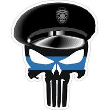 Support our american law enforcement & shop thin blue line products today! Thin Blue Line Police Officer Punisher Skull Sticker At Sticker Shoppe