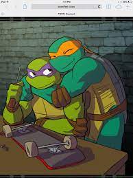 a cute picture of Mikey and Donnie ❤️ A lot more TMNT pictures by Sneefee  at www.sneefee.com sneefee can also be fo… | Черепашки ниндзя 2012,  Мультфильмы, Артбуки