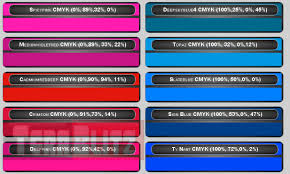 This Is The Cmyk Color Chart Cyan Magenta Yellow And Key