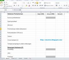 Ketibaan dan pendaftaran kakitangan ketibaan pendaftar, ums. Checklist Bajet Perbelanjaan Perkahwinan Excel Athirahassin