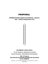 Contoh proposal usaha makanan by posted on. Contoh Proposal Permohonan Bantuan Modal Usaha
