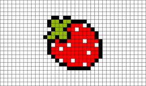 Pixel Strawberry Pixel Art Pattern Easy Pixel Art Pixel Art