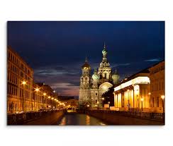 Kirche des erretters auf blut landmark reise poster willkommen bei made out of line! 120x80cm Wandbild Sankt Petersburg Russland Kirche Nacht Lichter Ebay