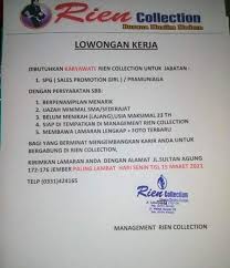 Loker 2021 daerah kalibaru banyuwangi. Lowongan Kerja Spg Rien Collection Paling Lambat 15 Maret 2021 Loker Sekitarku