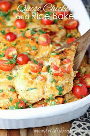 Queso Chicken And Rice Bake Recipe Casserole Recipes Recipes Food Dishes