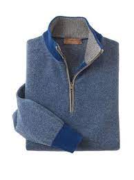 Cashmere Birdseye Zip Pullover By Luciano Barbera Knitwear Men Classic Sportswear Pullover