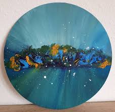 Orange walls orange and turquoise orange style teal coral aqua color blue walls blue green orange aesthetic nature aesthetic. Round Painting Original Abstract Flowers Textured Art Impasto Palette Knife Landscape Blau Orange Flowers Wall Art Wall Decor Interior Art Painting By Iveta Zaharova Saatchi Art