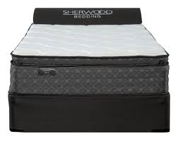 This queen pillow top mattress is covered with detailed knit top and charcoal gray knit sides for breathability and is available in queen, california king, twin xl, king, twin and full sizes. Sherwood Villa Pillow Top Mattress Best Mattress