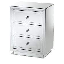 | nightstands └ furniture └ home & garden all categories antiques art automotive baby books business & industrial cameras & photo cell phones & accessories clothing, shoes & accessories. Lina Mirrored 3 Drawer Nightstand Bedside Table Silver Baxtonstudio Target