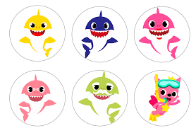 Baby Shark Cupcake Toppers Baby Shark Edible Image Baby Shark Party 3 Baby Shark Shark Party Decorations Shark Cupcakes