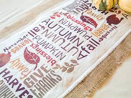 This gorgeous jacquard thanksgiving table runner will be your perfect background for a flawless dining table. Diy Burlap Table Runner For Thanksgiving The Country Chic Cottage