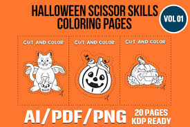 Just save, print, & start coloring! Halloween Coloring Pages For Kids Vol 01 Grafico Por Tixxor Global Creative Fabrica