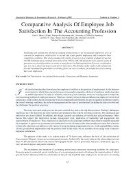 Pdf Comparative Analysis Of Employee Job Satisfaction In The Accounting Profession