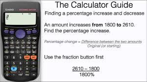How To Calculate Percentages Using The Button Casio Calculator Percentage Fx 85gt Plus Fx 83gt Youtube