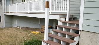 Handrails are required for stairs in many applications and must meet standards as specified by r311.5.6.3 in the irc code. Basic Post Heights For Deck Stair Rails Doityourself Com