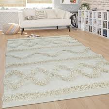 Hochflor Teppich Hoch Teif Effekt Zickzack Look Teppich Wohnzimmer Teppich Skandinavisch Teppich