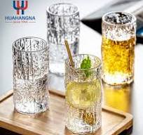 Heavy Base Highball Glass Unique Custom Crystal Bark Pattern ...