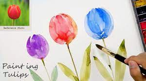 Art lessons flowers oil painting watercolor. Paint Fast And Easy Tulips For Beginners Youtube