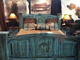 Choose a pale grain wood in smaller rooms to add a fresh and airy touch that'll expand the feel of the space, whilst darker woods create a warm cosy atmosphere; 23 Turquoise Room Ideas For Newer Look Of Your House Western Bed Frame Rustic Bedroom Rustic Bed Frame