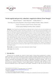 Hoc hopes that this position paper will enrich and inform the conversations taking place in our province on health. Pdf Social Capital And Poverty Reduction Empirical Evidence From Senegal