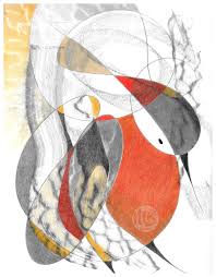 All my abstract birds are inspired in Mid Century Modern Bird Print Original Illustration Poster Etsy Bird Prints Abstract Bird Heron Art