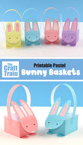 Print and cut the free patterned easter bunny printables. Printable Easter Bunny Baskets The Craft Train