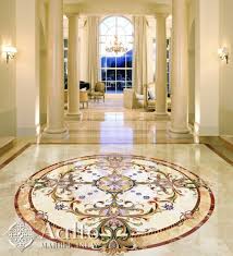 Ornate Floral Stone Inlay Medallion For Your Foyer Aalto Marble Flooring Design Floor Medallion Marble Inlay