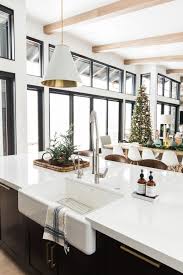 Modern Mountain Home Christmas Studio Mcgee Modern Farmhouse Kitchens Home Farmhouse Sink Kitchen