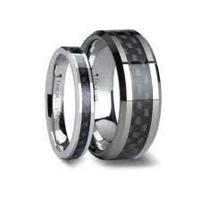 Matching Rings Set Black Carbon Fiber Inlay Tungsten Carbide Wedding Band 4mm 8mm Mens Wedding Rings Titanium Tungsten Carbide Wedding Bands Black Wedding Rings
