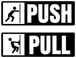 push pull shop door sticker