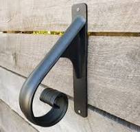 Wall-Mount One Step Handrail – Decorative Scroll Grab Rail | Indoor Outdoor  Stair Support | Black Metal Wall-Mounted Safety Rail