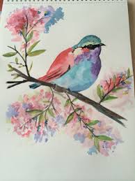 Original Watercolour Painting Bird Suluboya Kus Painting Watercolour Inspiration Birds Painting