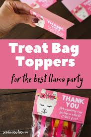 To make your own thank you tags, just click on the link below, then print them out on cardstock. Llama Party Treat Bags Free Printable Six Clever Sisters